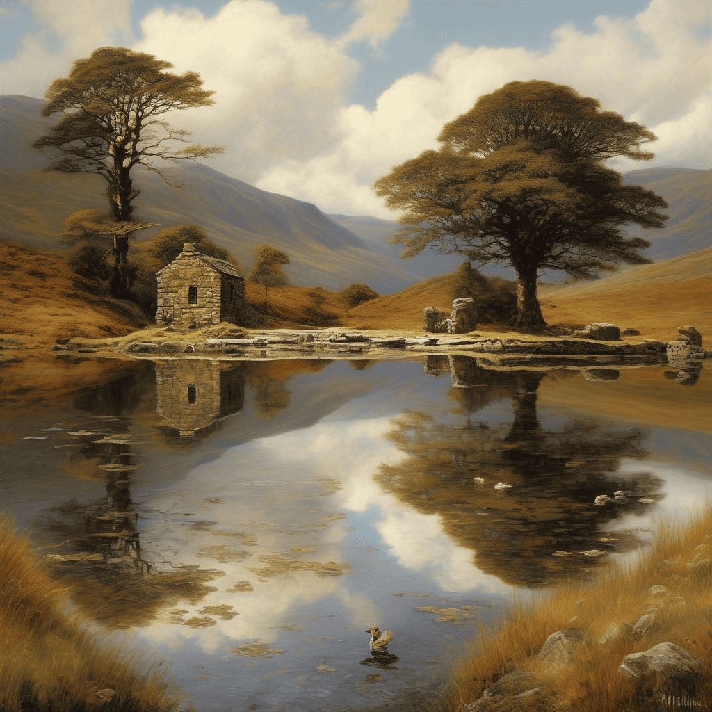A Quiet Pool in Glenfalloch – Benjamin Williams Leader